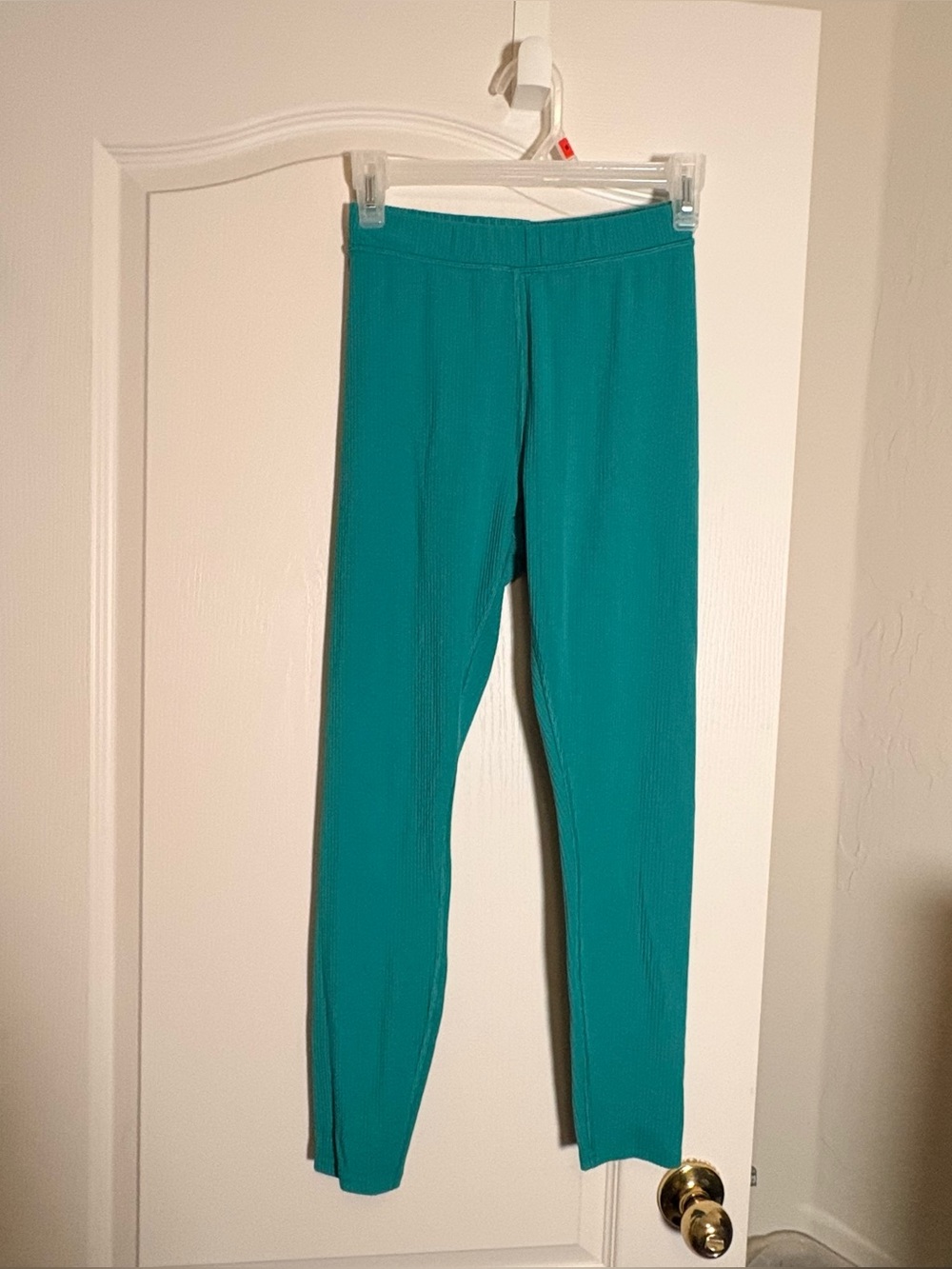 Alo Yoga Blissful Ribbed High Waist 7/8 Leggings Ocean Teal S